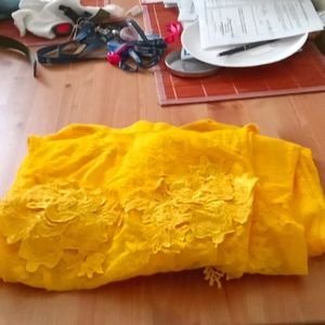 Yellow dress with Lace design
